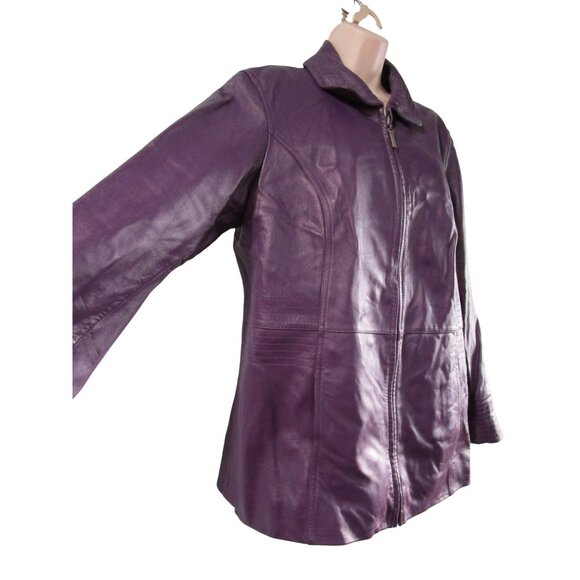 Vintage Purple Lambskin Leather Jacket Preston York Size L GUC - Picture 11 of 16